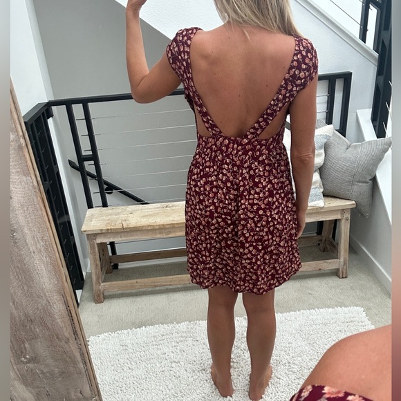 Flynn Skye red & pink floral boho festival mini dress summer vacation formal 1 - Picture 6 of 13